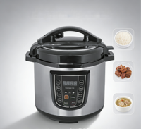 Cuisinière électrique à pression multifonction 8-en-1 entièrement intelligente de 6 L en acier inoxydable 1000 W avec écran LED et cuve intérieure antiadhésive
