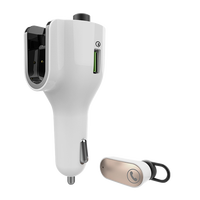 Transmisor FM para Auto G52 BT 5.0 Manos Libres, Auriculares Inalámbricos Desmontables, Cargador USB Tipo-C de Doble Puerto QC3.0, Reproductor MP3, Alcance de 10m