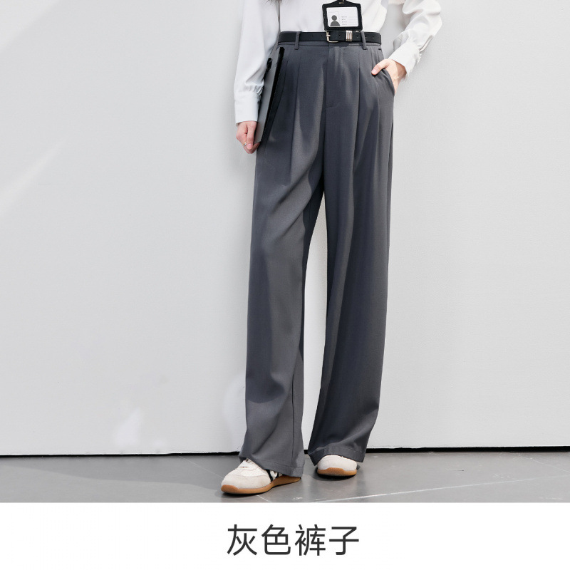 Gray wide-leg pants