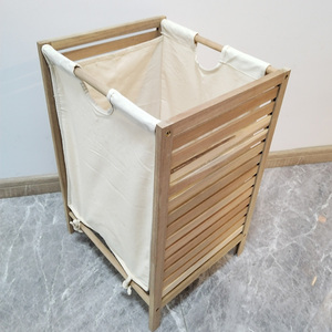 Natural Pine Wood Chest Compact Design Pull Out Fabric <strong>Bins</strong> Natural Pine Fabric <strong>Bins</strong> Storage <strong>Rack</strong> - Product Image 3