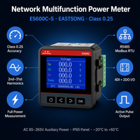 Compteur de puissance triphasé EASTSONG ES600C-S-E4 Classe 0.2S kWh Harmonique 2-31 4DI 2DO Sortie Impulsion RS485 Modbus RTU/DL/T645 LCD