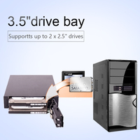 Unestech marché populaire en aluminium 2Bay stockage sans outil 2.5 pouces SATA Hdd boîtier de rack Mobile pour 3.5 emplacement de lecteur