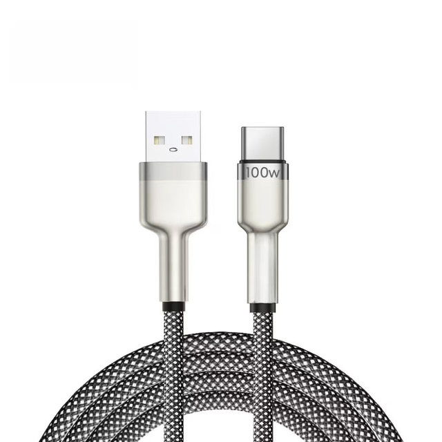 60W Nylon Braid Usb 3.0 to Usb-c to Usb-a Cable 3a FAST Charging Cables Metal case for Samsung
