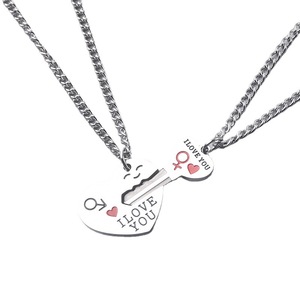 สร้อยคอสแตนเลสจี้ล็อคหัวใจสำหรับวันวาเลนไทน์ขายส่ง - Product Image 5