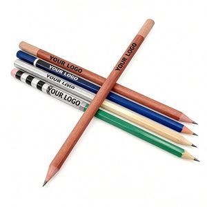 Crayon rond noir élégant et tendance, idéal pour la promotion en gros, avec gomme intégrée, pour étudiants, personnalisable avec impression ou gravure de logo. - Product Image 1