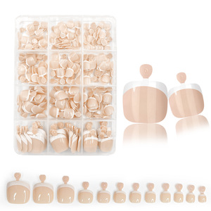 <span class=keywords><strong>Uñas</strong></span> Acrílicas Francesas a Presión, 240 Piezas, Cortas, Cuadradas, Color Nude Rosa, Punta Francesa, Cobertura Completa, para Mujer, Arte <span class=keywords><strong>de</strong></span> <span class=keywords><strong>Uñas</strong></span> DIY - Product Image 3