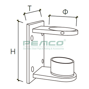 Support moderne de poste à souder rond, en acier inoxydable, raccords de Support latéral de Balustrade en acier inoxydable - Product Image 2