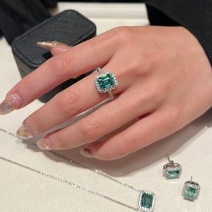 S925 <strong>Emerald</strong> Sterling <strong>Silver</strong> Moissanite <strong>Rings</strong> Lab Grown Gemstones Jewelry Engagement <strong>Emerald</strong> <strong>Ring</strong> - Product Image 4