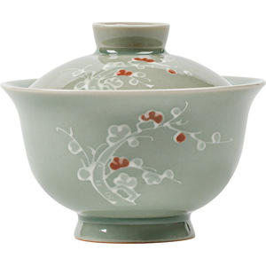 Guanlan Banana Moonlight Ceramic Gaiwan Handmade Pull-Pattern Tea Bowl Heat Resisting Porcelain <b>Teacup</b> Set - Product Image 5