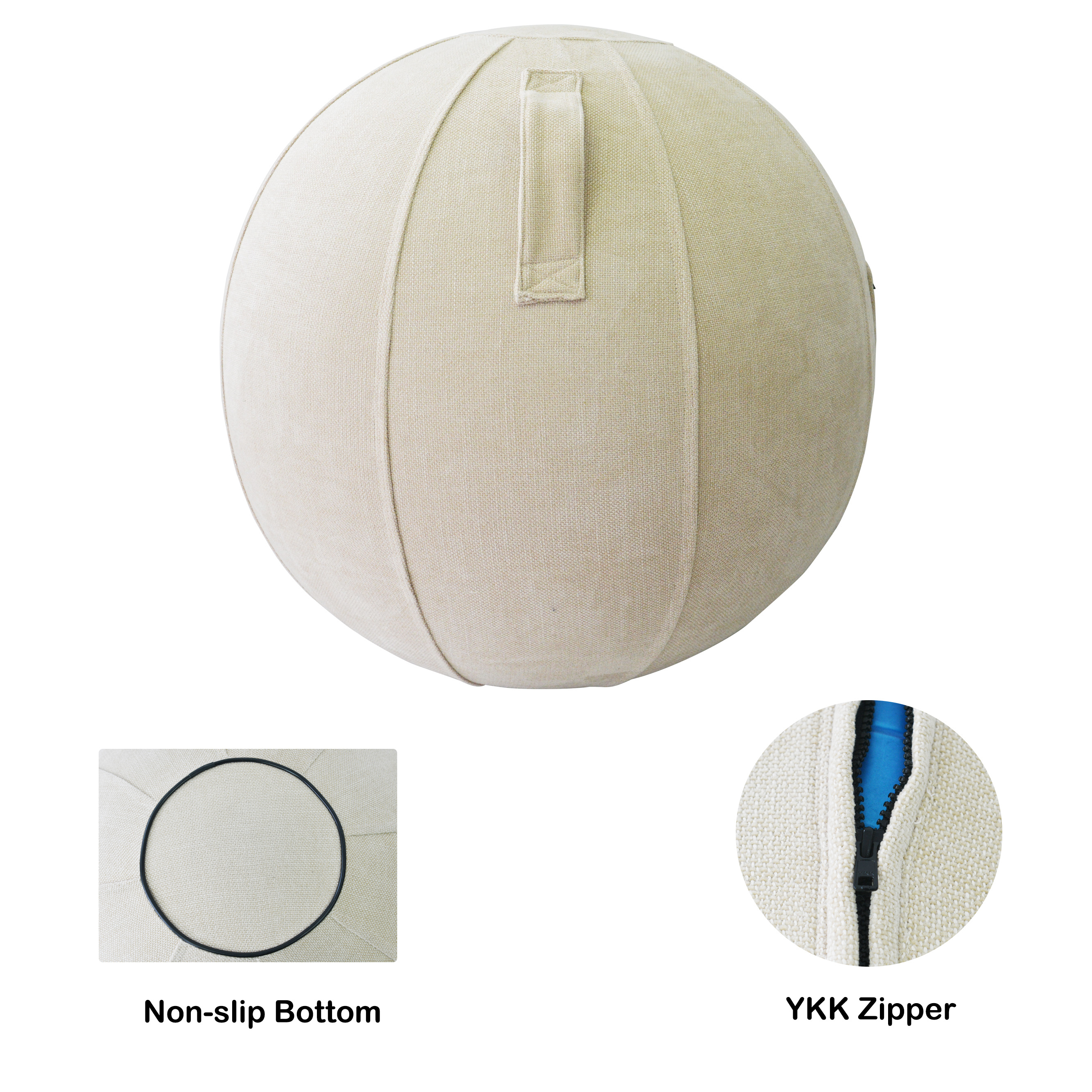 Eco-friendly gym exercise fitness yoga body balls 65cm yoga massage ball with removable washable cover