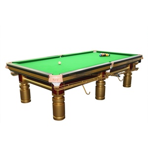 Junjian Juego completo de mesa de billar de madera maciza pata dorada acero chino negro ocho mesa de billar con losa verde - Product Image 5