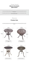 Tables et chaises d'extérieur Ensemble de tables et chaises en fonte d'aluminium pour balcon, jardin, cour, extérieur, imperméable, terrasse