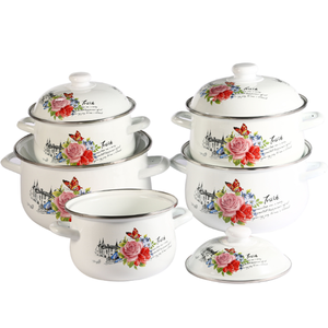 Bán Hot 806D Men Cookware Soong Nấu Ăn Nồi 5 Cái Tráng Men <span class=keywords><strong>Set</strong></span> - Product Image 6