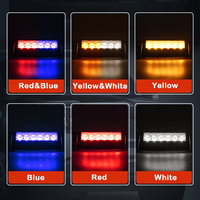 8 Led Barre Lumineuse Stroboscopique D'urgence Voiture Pare-Brise Clignotant Feux D'avertissement 12V Clignotant Drl Rouge Bleu Ambre 3 Modes Clignotants