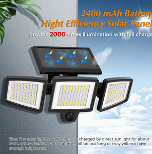 Lámpara Solar con Sensor de Movimiento de 210 LED, IP65 Impermeable, 3 Modos de Iluminación, Lámpara de Pared Exterior para Jardín, Patio, Terraza - Product Image 3