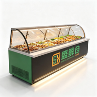 Refrigerador Vertical Comercial de Doble Temperatura con Puerta de Vidrio y Enfriamiento por Aire, de Acero Inoxidable, para Exhibición en Supermercados