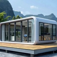 Capsule spatiale modulaire préfabriquée, cabine intelligente pliable, maison portable pour resort, camping, bureau
