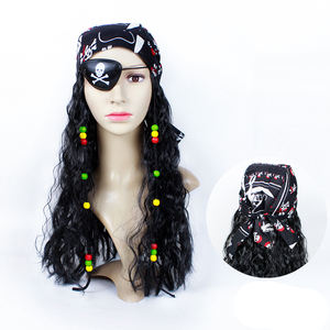 Chapeau de <span class=keywords><strong>pirate</strong></span> de luxe pour adulte avec dreadlocks, tresses, cache-œil, boucles d'oreilles, ensemble de <span class=keywords><strong>pirate</strong></span> <span class=keywords><strong>des</strong></span> Caraïbes, accessoires de costume de chapeau de <span class=keywords><strong>pirate</strong></span> - Product Image 3