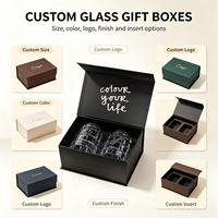 Scatola Regalo Personalizzata con Logo per Set di Tazze da Caffè Magnetiche, Scatola in Cartone Rigido Nero per Bottiglie di Whisky e Vino Rosso con Inserto
