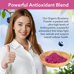 ผงสกัดบลูเบอร์รี่ป่าอบแห้งแบบแช่เยือกแข็ง ออร์แกนิคธรรมชาติ AMULYN ผงน้ำผลไม้บลูเบอร์รี่ แอนโทไซยานิน 5%-25% - Product Image 4