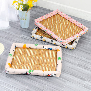 Alfombra refrescante cuadrada para perros, cama para mascotas con tapete de bambú, almohadilla refrescante de verano para perros y gatos - Product Image 2
