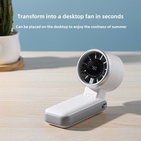Ventilateur à brume d'eau pliable rechargeable avec écran numérique, mini ventilateur sans pales, ventilateur électrique à faible bruit
