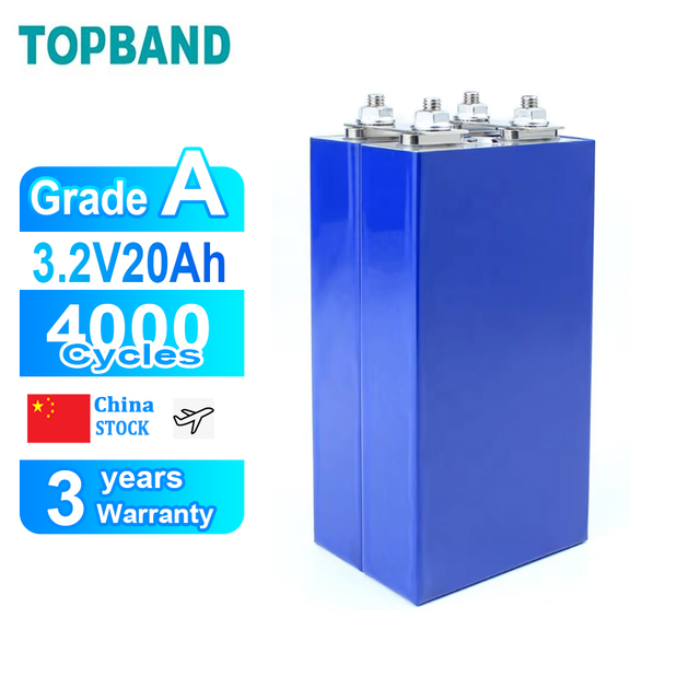 NEW TOPBAND 3.2V 20Ah Lifepo4 Batteries Rechargeable Prismatic Cells Deep Cycle for DIY Energy Storage Pack Golf Cart