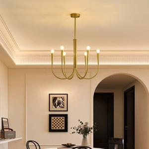 Candelabro Retro francés para sala de estar, lámpara de vela de Arte de estilo antiguo, ambiente Simple, comedor, dormitorio, Luz - Product Image 4