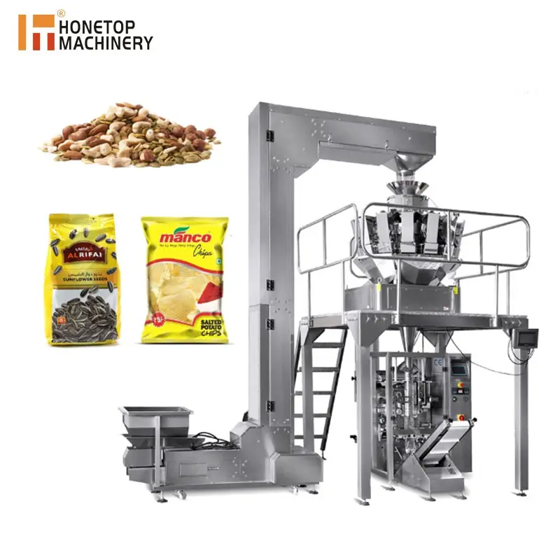 Automatico 30g 50g 100g 500g di semi di girasole di zucchero granuli di arachidi macchina imballatrice