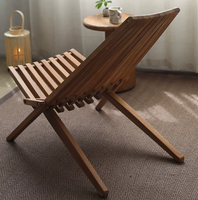 Chaise inclinable pliable légère en bois d'acacia massif - Meuble d'extérieur durable et imperméable pour jardin et balcon