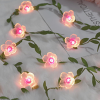 Guirlande lumineuse LED en forme de fleurs de cerisier, alimentée par batterie, 8 modes, pour chambre à coucher, fête de mariage, lumières festives, lumière décorative
