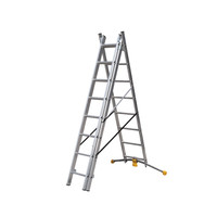 Échelle pliante triple transformable en aluminium moderne G-LEVEL avec réglage pratique par pédale jusqu'à 6 m