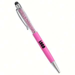 Bolígrafo de Cristal con Diamantes Personalizado al por Mayor, con Logotipo Personalizado en el Interior, Bolígrafo de Metal con Punta Táctil y Bola Giratoria - Product Image 1
