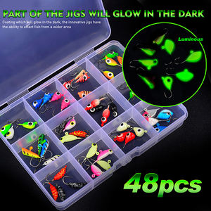 Ensemble de 48 micro-hameçons lumineux pour la pêche sur glace en hiver, hameçons pour vers de soie, pupes, racines, <span class=keywords><strong>mini</strong></span>-appâts pour la pêche au panfish, au crappie et à l'achigan - Product Image 5