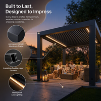 Pergola bioclimatique moderne en aluminium pour l'extérieur, imperméable, motorisée, à monter soi-même, pour jardin