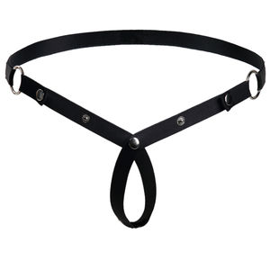Moda nera Gay Bar Show Clubwear Sexy <span class=keywords><strong>uomo</strong></span> pieno di pelle Bondage imbracatura per adulti con paillettes - Product Image 5