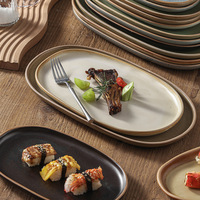 Assiettes en céramique de style japonais, plats de service, grands plateaux - Vente en gros de vaisselle en céramique pour usage commercial et domestique.