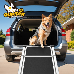 Rampa <span class=keywords><strong>Plegable</strong></span> para Perros de Aluminio de Grado Aeronáutico de 71 Pulgadas, 330 Libras, 5 Ángulos Ajustables, Antideslizante, para SUV, Camioneta y Automóvil - Product Image 6