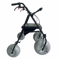 Déambulateur pliable léger KSW3 pour extérieur et bord de mer, avec grandes roues ballon de 12 pouces, fauteuil roulant de plage, capacité 100 kg
