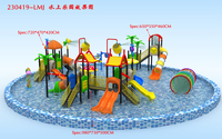 Grand parc d'aventure pour jardin, aire de jeux aquatique extérieure pour enfants