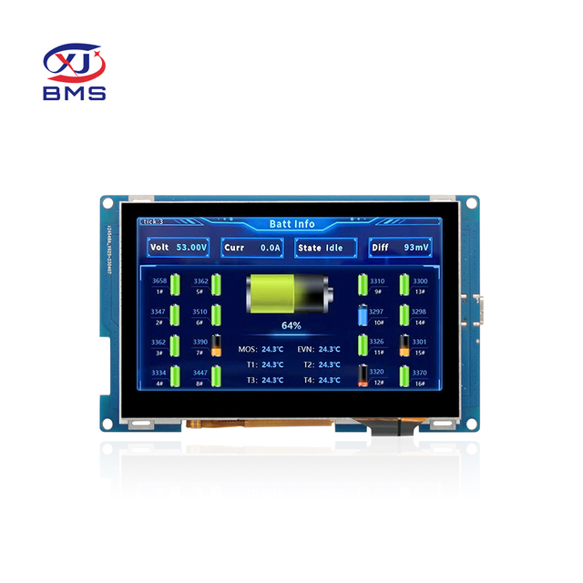 XJ Smart Bms 15S 48V 100A Battery Management System Rs232 Rs485 Can Lcd Customization Energy Storage Lifepo4 Bms
