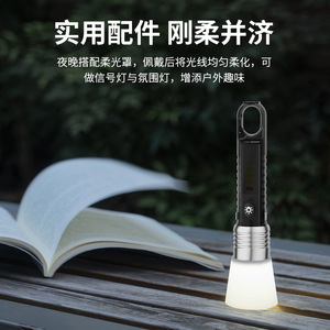 Lampe torche laser blanche XINSITE, zoom télescopique, rechargeable par type C, lampe de camping - Product Image 3
