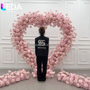 LEDA Hot Pink <b>Artificial</b> <b>Flower</b> Runner Wedding Backdrop Wall Props <b>Artificial</b> Silk <b>Flower</b> <b>Artificial</b> Plant <b>Arrangement</b> Panel - Product Image 1