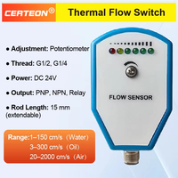 Interruptor Térmico de Flujo Salida de Relé PNP NPN G1/2 G1/4 Alarma Sin Flujo Agua Aceite Gas Sensor de Flujo