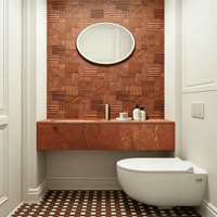 Panneau mural décoratif en marbre naturel 3D effet patchwork avec finition texturée, design moderne pour intérieur, garantie 1 an, marbre à rayures