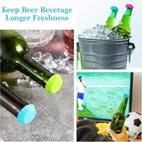 Bouchon de bouteille en silicone multicolore en forme de bouchon de bouteille, couvercle d'étanchéité extensible pour bouteille de bière, pour la maison, le bar, le pique-nique