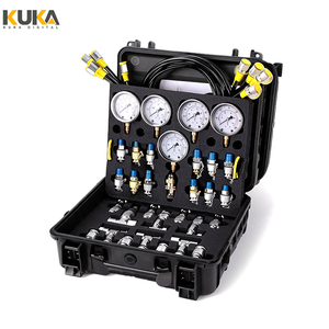 Kit de 5 Manómetros, 13 Conectores de Prueba, 14 Conectores en T, 5 Mangueras de Prueba de 1/10/25/40/60Mpa, Kit de Manómetros Hidráulicos para Excavadora - Product Image 1