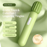 Vibrateur Cactus pour femmes, 12 fréquences, vibrations puissantes, faible bruit, longue endurance, massage stimulant