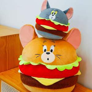 Muñeco oso de peluche de hamburguesa grande para Princesa, serie Foodie, juguete de bola creativo, almohada para dormir, muñeco de felpa súper suave de algodón PP - Product Image 1
