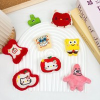 Broche créative en peluche de dessin animé, Poupée en peluche Apple Kt Cat Patrick Star Bob l'éponge, Accessoires vestimentaires unisexes en coton PP